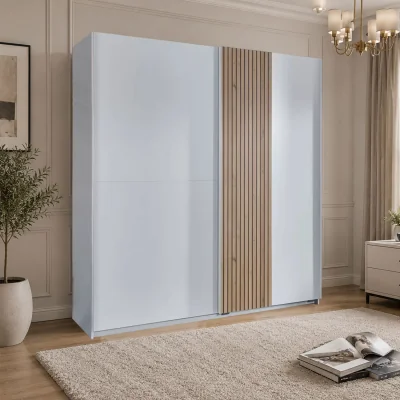 The Range Naadira White and Oak 2 Door 180cm Wardrobe - White