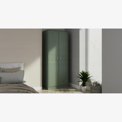 The Range Pixel Ready Assembled Tall Plain Wardrobe - Reed Green