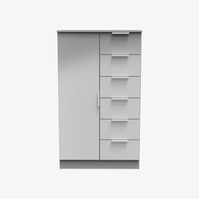 The Range Plymouth Fully Assembled Childs Wardrobe - Uniform Gloss & Dusk Grey
