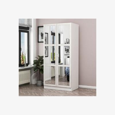The Range Kale Country 2 Doors Wardrobe with Mirror Reclaimed white Look - White
