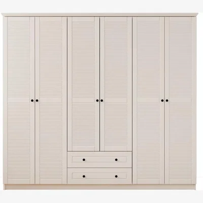 The Range VOLET 6 Door 2 Drawer White Wardrobe - White