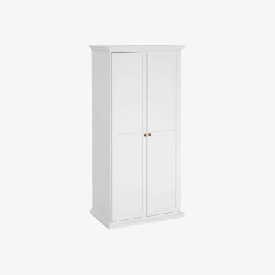 The Range Wyld Haus Osaka Farmhouse Slim White 2-Door Wooden Wardrobe - White