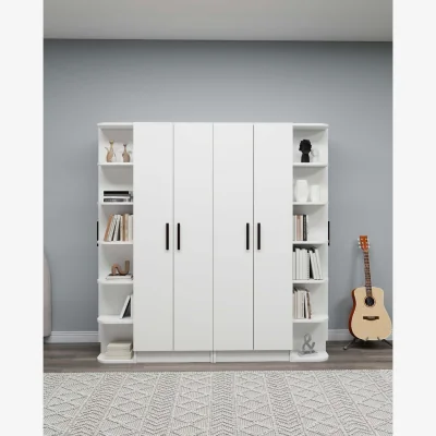 The Range Linda-Luses Wardrobe with Cabinets and Shelves - Set of 2 - White