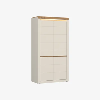 The Range Naxxar Wardrobe with 2 Doors in Cashmere and Stone Oak - Cashmere & Stone Oak