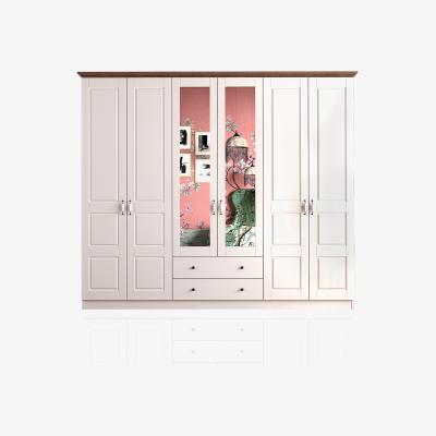 The Range ASHTON 6 Door 2 Drawer Mirrored Wardrobe, White - White