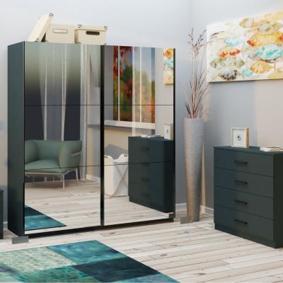 The Range Norvik 180cm Full Mirror Sliding Door Wardrobe - Anthracite