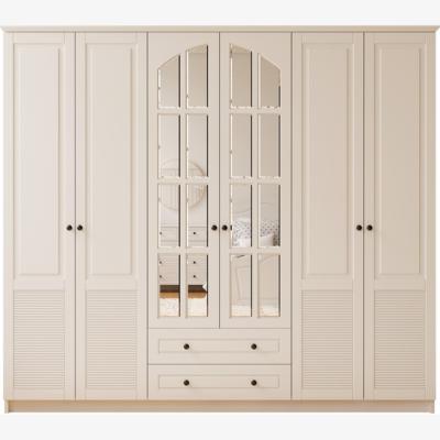The Range ELISE 6 Door 2 Drawer Mirrored White Wardrobe - White