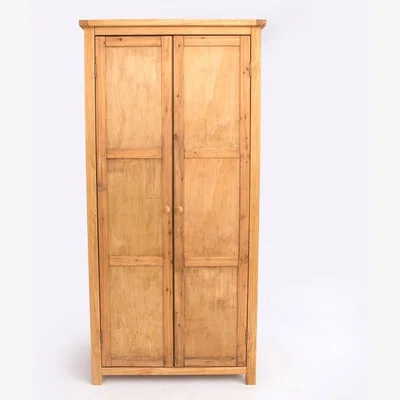 The Range Lugo 2 Door Wardrobe - Brown / Wood Knob