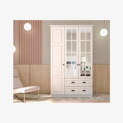 The Range Knidos 3 Doors and 2 Drawers Wardrobe white - White
