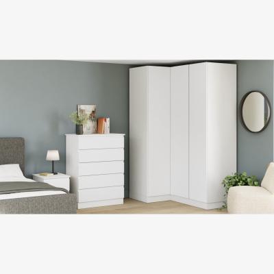 The Range Single Wardrobe with Single Rail J-Pull Handleless - White