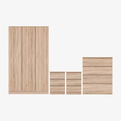 The Range Malvern 3 Door Wardrobe Bedroom Set  - Sonoma Oak