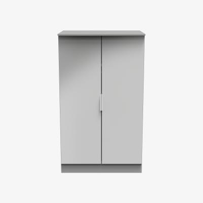 The Range Plymouth Fully Assembled Plain Midi Wardrobe - Uniform Gloss & Dusk Grey