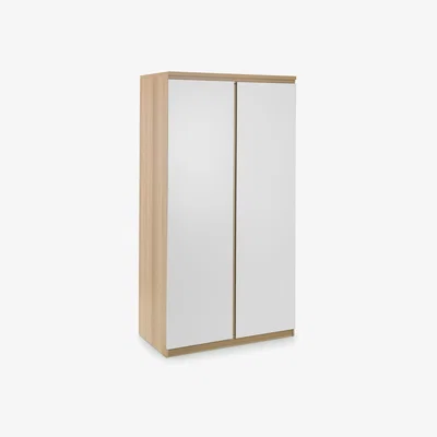 The Range Jupiter 2 Door Wardrobe - Oak and White - Oak/White