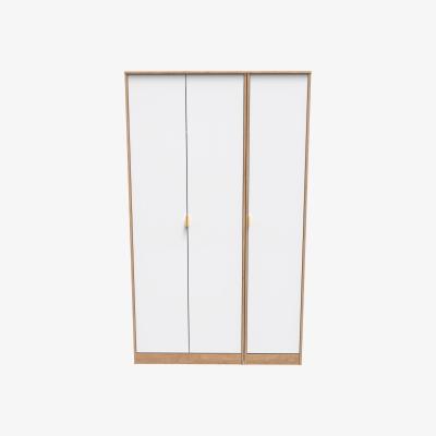 The Range Jigsaw Ready Assembled 3 Door Wardrobe - Jigsaw White & Bardolino Oak