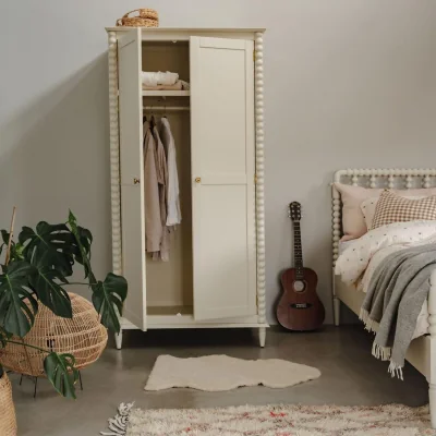 The Range Cromwell Double Wardrobe with Bobbin Design - Linen Cream