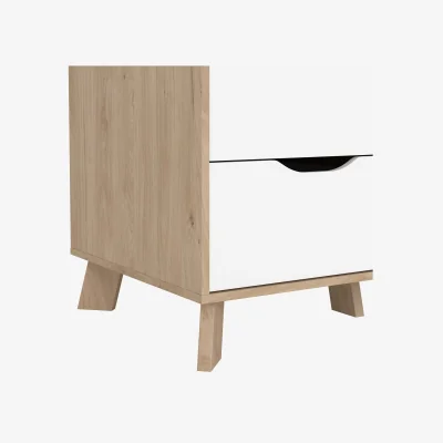 The Range Lira Jackson 3-Door Wardrobe with Mirror, Hickory Oak and White, 2 Drawers - Natural