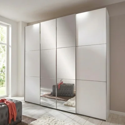The Range Escape 350cm 4 Door Sliding Wardrobe in White - White