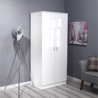 The Range Chilton White High Gloss 2 Door Full Length Wardrobe - White Gloss