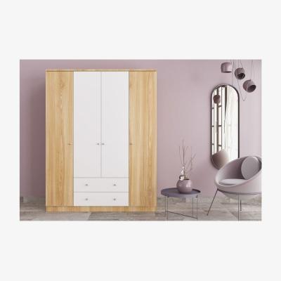 The Range Rose Zn2 Oak 4 Doors and 2 Drawers Wardrobe - Oak & White