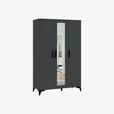 The Range Jacks 3 Door Mirrored Wardrobe - Grey
