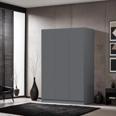 The Range FWStyle Matt 3 Door Wardrobe Scandinavian Style push to Open No Handle - Grey