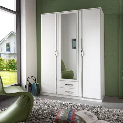 The Range Duo 3 Door & 2 Drawer Mirror Wardrobe - White