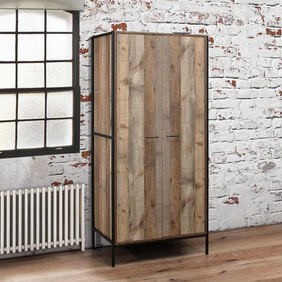 The Range Urban 2 Door Wardrobe Rustic Brown Birlea - Brown