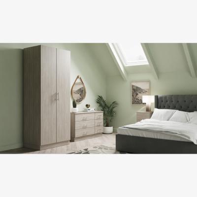 The Range Double Wardrobe with Single Rail Slab - Urban Oak