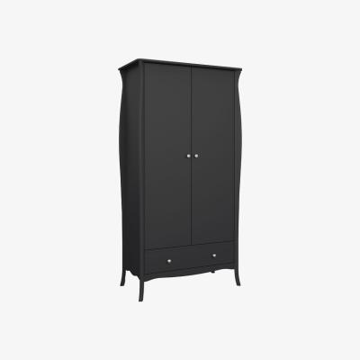 The Range Baroque Double Wardrobe  - Black