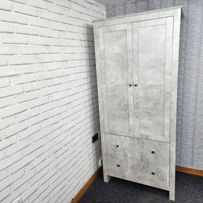 The Range Wooden Grey 2 Door Wardrobe With 2 Drawers - Grey