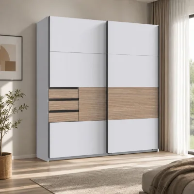 The Range Bremen 2 Door Sliding White Wardrobe - White