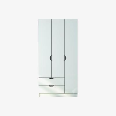 The Range BERGEN 3 Door 2 Drawers White Wardrobe - White