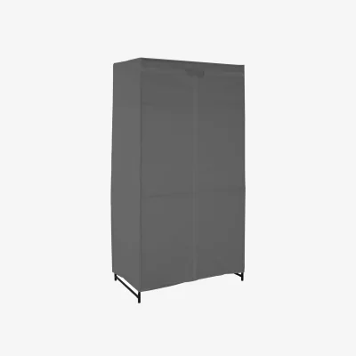 The Range Dara Grey Fabric Wardrobe With Shelf - Grey