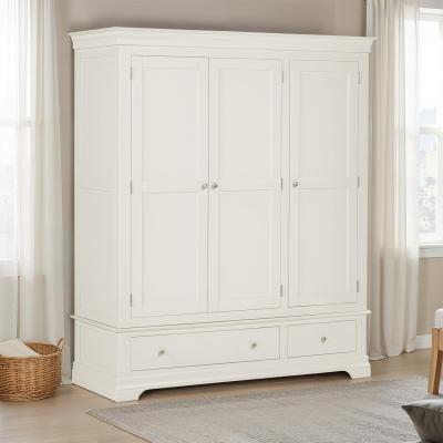 The Range Bordeaux 3 Door Wardrobe (Part Assembled) - Ivory