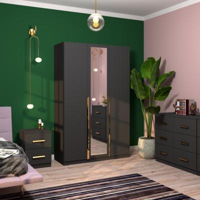 The Range SOHO 3 Door Mirrored Wardrobe - Dark Grey
