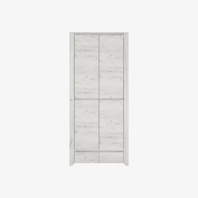 The Range Marbel Two Door Two Drawer Fitted Wardrobe - White Craft Oak