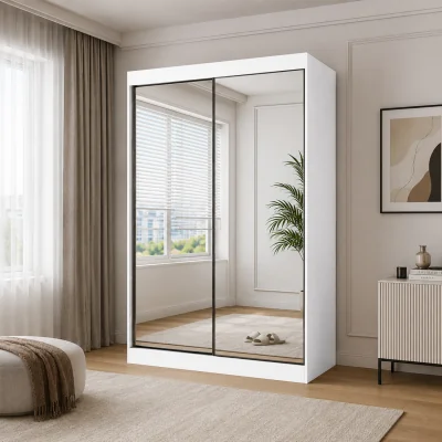 The Range Oracle 150cm Full Mirror Sliding Door Wardrobe - White