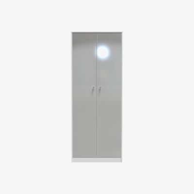 The Range Padstow Ready Assembled Tall Plain Wardrobe - Uniform Gloss & White