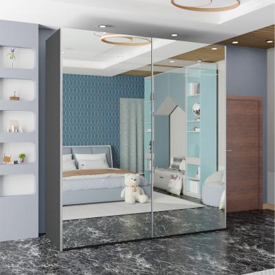 The Range Essen Sliding Wardrobe with Mirror Doors - Grey / 150cm