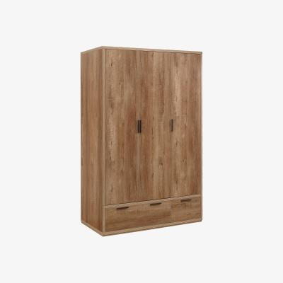 The Range Stockwell 3 Door 2 Drawer Wardrobe - Rustic Oak