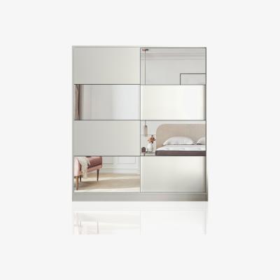 The Range NERO 160cm Mirrored Sliding Door Wardrobe, White - White