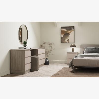 The Range Double Wardrobe with Double Rail J-Pull Handleless - Grey