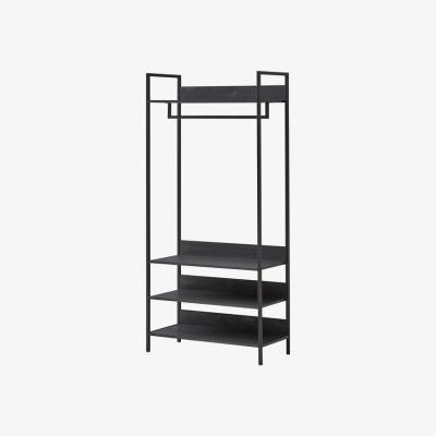 The Range Zahra Open Wardrobe with Four Shelves - Black / 83.8cm
