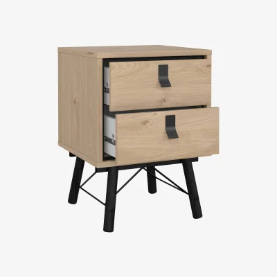 The Range Juno Natural Oak Bedroom Set - 3-Door Wardrobe, 6-Drawer Chest & 2-Drawer Bedside - Natural