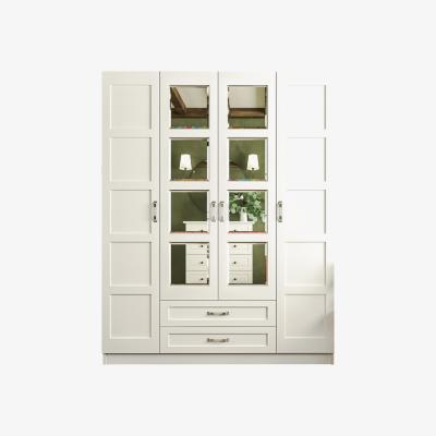 The Range VISTA 4 Door 2 Drawer Mirrored White Wardrobe - White