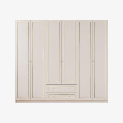 The Range MARIE 6 Door 2 Drawer Gold White Wardrobe - White