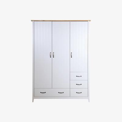 The Range Steens Norfolk 3 Door 4 Drawer Wardrobe - Light Grey/Pine