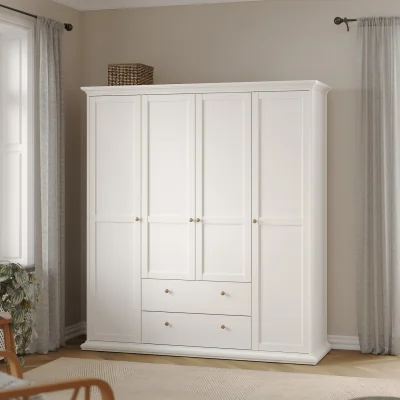 The Range Paris Wardrobe with 4 Doors - White