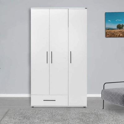 The Range Matt White 3 Door Triple Wardrobe with Hanging Rail - Matt White