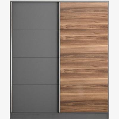 The Range MILANO Sliding Door Wardrobe Walnut, Anthracite - Red
